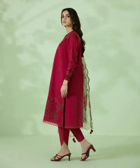 Dhanak 3PC Embroidered Shirt with Organza Digital Printed Dupatta – ZC3146