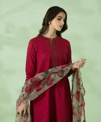 Dhanak 3PC Embroidered Shirt with Organza Digital Printed Dupatta – ZC3146