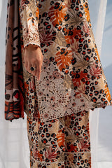 Baroque 3PC Karandi Printed Shirt with Karandi Printed Dupatta and Trouser – ZC1702