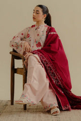 Lawn 3PC Embroidered Shirt with Lawn Embroidered Dupatta – ZC1393