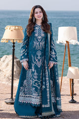 Lawn 3PC Embroidered Shirt with Organza Embroidered Dupatta – ZC1413