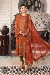 Dhanak 3PC Embroidered Shirt with Chiffon Embroidered Dupatta – ZC411