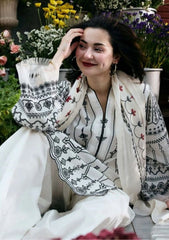 Lawn 3PC Embroidered Shirt with Digital Printed Jacquard Dupatta – ZC1383