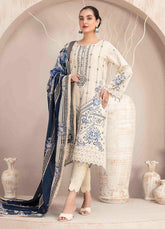 Dhanak 3PC Embroidered Shirt with Digital Printed Wool Shawl – ZC438
