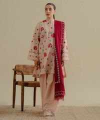 Lawn 3PC Embroidered Shirt with Lawn Embroidered Dupatta – ZC1393