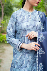 3PC Printed Lawn Zarri Shirt with Voile Printed Dupatta – ZC1527