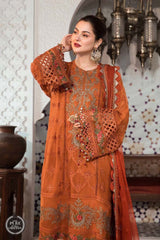Dhanak 3PC Embroidered Shirt with Chiffon Embroidered Dupatta – ZC411