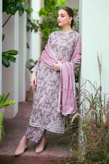 3PC Printed Lawn Zarri Shirt with Voile Printed Dupatta – ZC1522