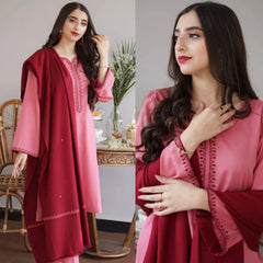 Dhanak Luxe 3PC Embroidered Unstitched Dress – ZC617