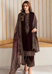 Velvet-3pc Embroidered with Organza Embroidered Dupatta-956