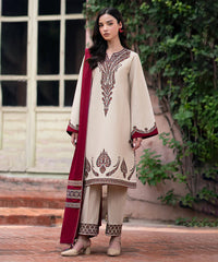 Jazmin Dhanak 3PC Embroidered Suit with Digital Printed Wool Shawl – ZC252