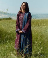 Zara Shahjahan 3PC Dhanak Embroidered Shirt with Digital Printed Shawl – ZC274