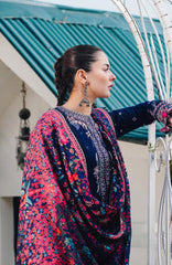Dhanak 3PC Embroidered Shirt with Digital Printed Wool Shawl – ZC3122