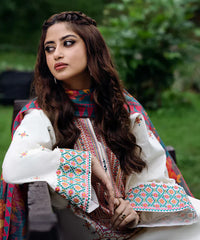 Lawn 3PC Embroidered Shirt with Digital Printed Jacquard Dupatta – ZC1355
