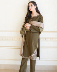 Dhanak Luxe 3PC Embroidered Unstitched Dress – ZC611