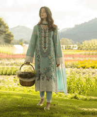 Dhanak 3PC Embroidered Shirt with Digital Printed Wool Shawl – ZC3363