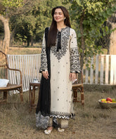 Lawn 3PC Embroidered Shirt with Organza Embroidered Dupatta – ZC1354