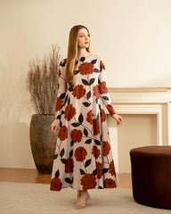 LULUSAR Luxe Silk 2PC Digital Printed Unstitched Dress – ZC856