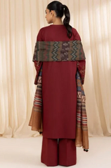 Dhanak 3PC Embroidered Shirt with Digital Printed Wool Shawl – ZC3268