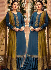 Linen Luxe 3PC Embroidered Shirt with Chiffon Dupatta – ZC983