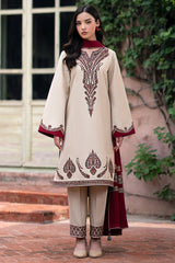 Jazmin Dhanak 3PC Embroidered Suit with Digital Printed Wool Shawl – ZC252