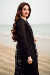 Dhanak 3PC Embroidered Shirt with Organza Digital Printed Dupatta – ZC3309