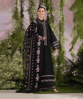 Dhanak 3PC Embroidered Shirt with Organza Embroidered Dupatta – ZC3284