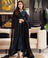 Lawn 3PC Embroidered Shirt with Organza Embroidered Dupatta – ZC1064