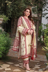 Dhanak 3PC Embroidered Shirt with Dhanak Embroidered Dupatta-3514