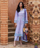 MUSHQ Dhanak 3PC Chikankari Embroidered Suit with Digital Printed Wool Shawl – ZC109