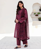 Karandi 3PC Printed Shirt with Karandi Printed Dupatta and Trouser – ZC822