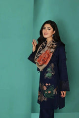 Dhanak 3PC Embroidered Shirt with Digital Printed Wool Shawl – ZC3208