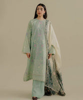 Lawn 3PC Embroidered Shirt with Digital Printed Jacquard Dupatta – ZC1388