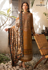 Dhanak-3PC Embroidered Shirt with Digital Printed Wool Shawl - 3572