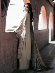 ZEL MUSAFIR 3PC Dhanak Embroidered Shirt with Digital Printed Shawl – ZC257