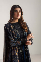 Dhanak 3PC Embroidered Shirt with Digital Printed Wool Shawl – ZC3365