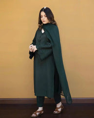 Dhanak 3PC Embroidered Shirt with Chiffon Plain Dyed Dupatta – ZC361