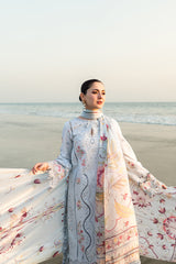 Lawn 3PC Embroidered Shirt with Digital Printed Jacquard Dupatta – ZC1381