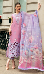 Dhanak-3PC Embroidered Shirt with Digital Printed Wool Shawl - 662