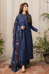 SERAN 3PC Dhanak Embroidered Shirt with Printed Wool Shawl – ZC666