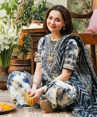 3PC Printed Lawn Shirt with Voile Printed Dupatta – ZC1542