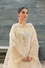 Dhanak 3PC Embroidered Shirt with Organza Embroidered Dupatta – ZC3170
