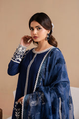 Dhanak 3PC Embroidered Shirt with Digital Printed Wool Shawl – ZC3367