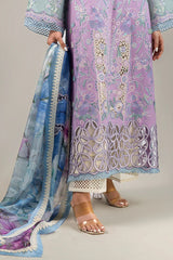 Lawn 3PC Embroidered Shirt with Digital Printed Jacquard Dupatta – ZC1431