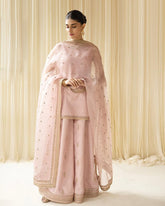 Dhanak 3PC Embroidered Shirt with Organza Sequins Dupatta – ZC3342