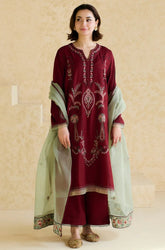 Lawn 3PC Embroidered Shirt with Organza Embroidered Dupatta – ZC1425