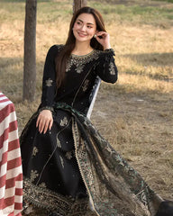 Lawn 3PC Embroidered Shirt with Digital Printed Silk Dupatta – ZC1174