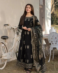 Lawn 3PC Embroidered Shirt with Digital Printed Silk Dupatta – ZC1174