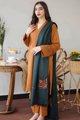 Dhanak Luxe 3PC Embroidered Unstitched Dress – ZC889