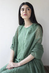 Dyot 3PC Dhanak Embroidered Shirt with Organza Dupatta – ZC140